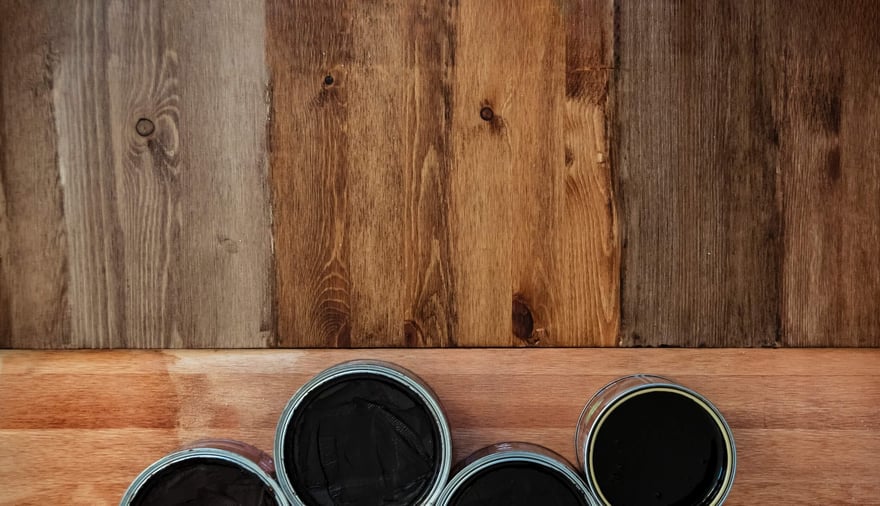 comparative color chart for wood stains with range of color options